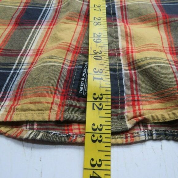Ecko UNLTD. Button Down Shirt Men's Size XL Red Gold Plaid Long Sleeve - Picture 7 of 8